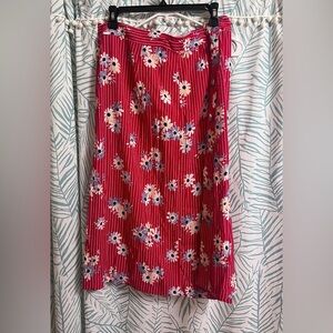 Madewell Foral Red Skirt